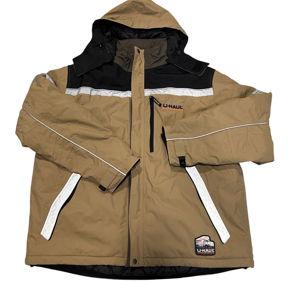 UHaul Men's Full Zip Jacket Coat Reflective Hooded Insulated 4XL Employee U-haul - Picture 3 of 13